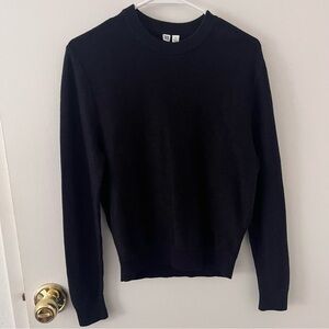 Uniqlo Men’s Textured Marled Knit Crewneck Sweater Navy Blue XS 100% Cotton